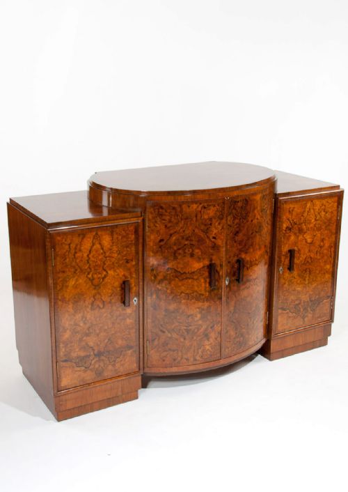 Quality Art Deco Burr Walnut Sideboard