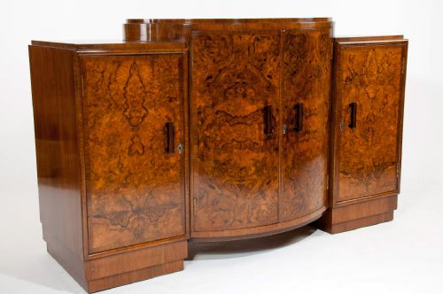 fig 1. Quality Art Deco Burr Walnut Sideboard