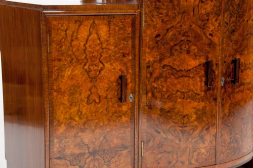 fig 2. Quality Art Deco Burr Walnut Sideboard