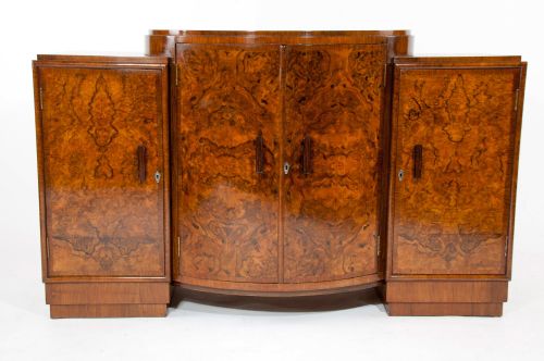 fig 4. Quality Art Deco Burr Walnut Sideboard