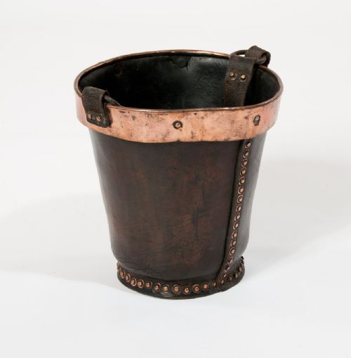 fig 1. 19Th Century Leather and Copper Fire Bucket