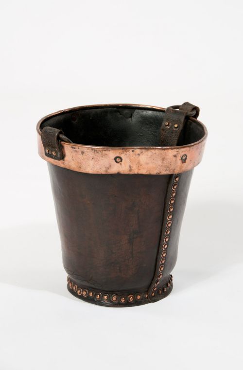 fig 2. 19Th Century Leather and Copper Fire Bucket