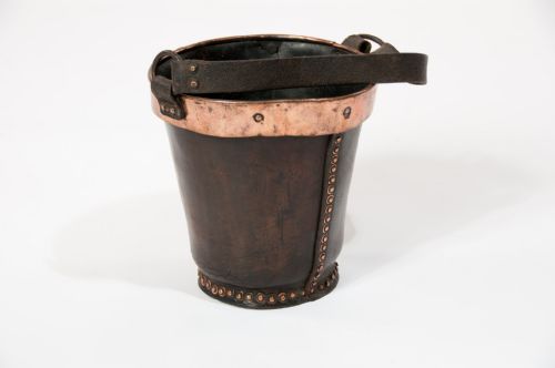 fig 3. 19Th Century Leather and Copper Fire Bucket