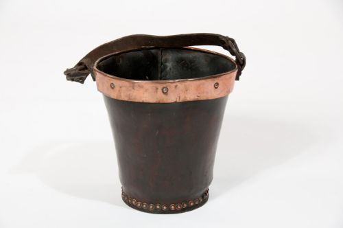 fig 4. 19Th Century Leather and Copper Fire Bucket