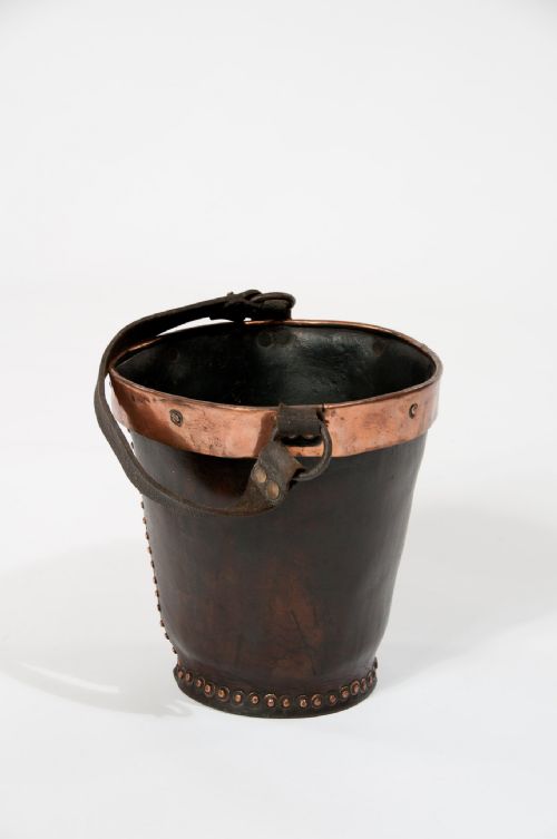 fig 5. 19Th Century Leather and Copper Fire Bucket