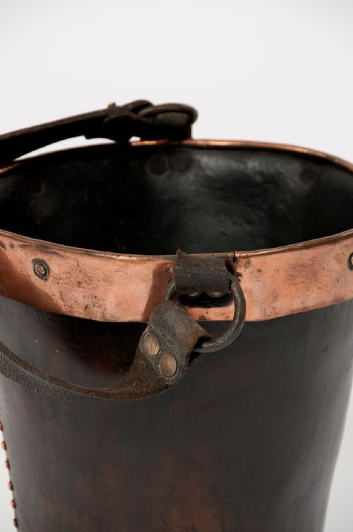 fig 6. 19Th Century Leather and Copper Fire Bucket