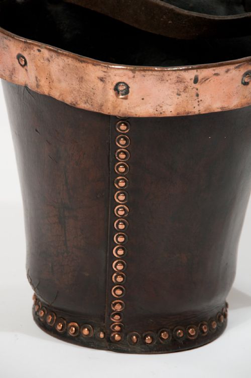 fig 7. 19Th Century Leather and Copper Fire Bucket