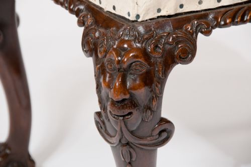 fig 6. Good Antique Walnut Carved Stool