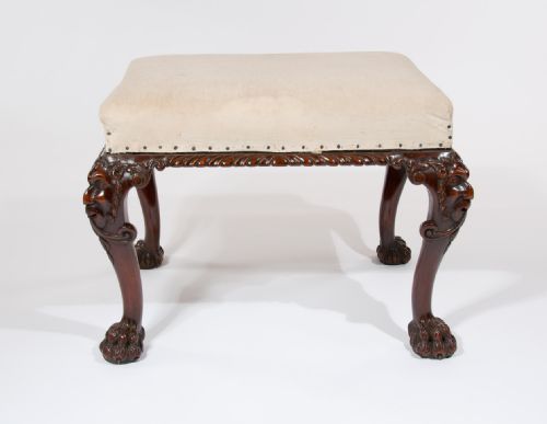fig 7. Good Antique Walnut Carved Stool