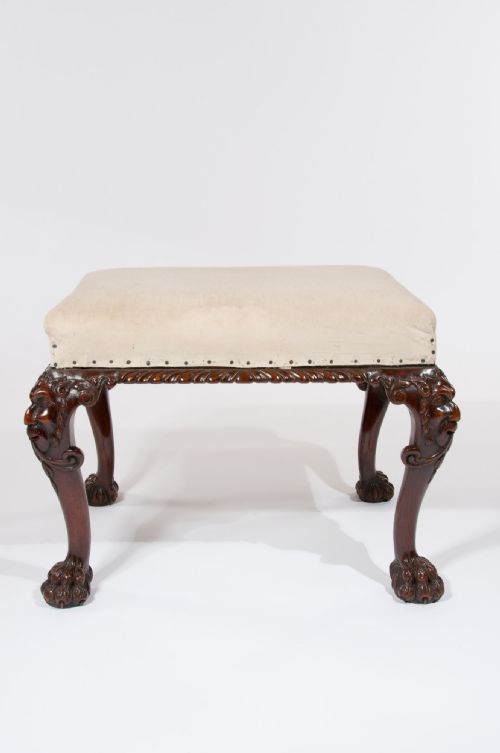 fig 8. Good Antique Walnut Carved Stool