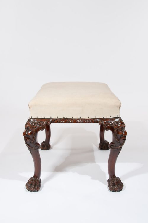 fig 9. Good Antique Walnut Carved Stool