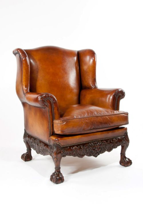 fig 1. A Superb Quality 19th C Leather Wing Armchair