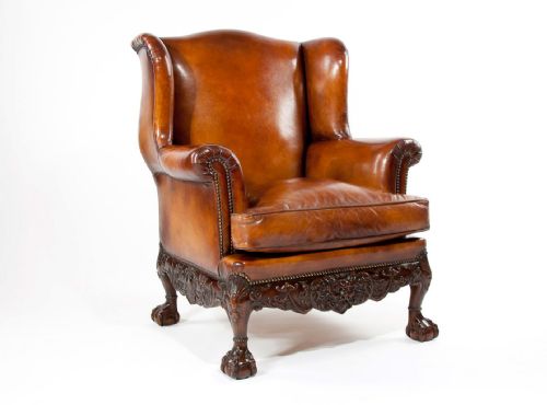 fig 2. A Superb Quality 19th C Leather Wing Armchair