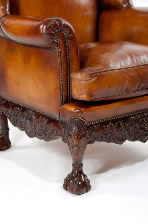 fig 3. A Superb Quality 19th C Leather Wing Armchair