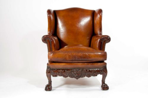fig 5. A Superb Quality 19th C Leather Wing Armchair