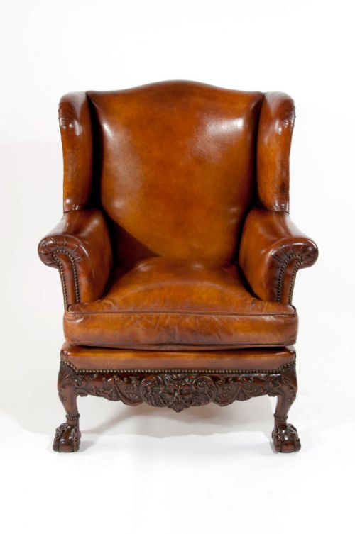 fig 8. A Superb Quality 19th C Leather Wing Armchair