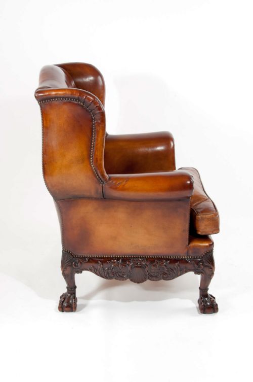fig 9. A Superb Quality 19th C Leather Wing Armchair