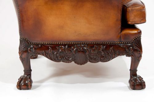 fig 10. A Superb Quality 19th C Leather Wing Armchair