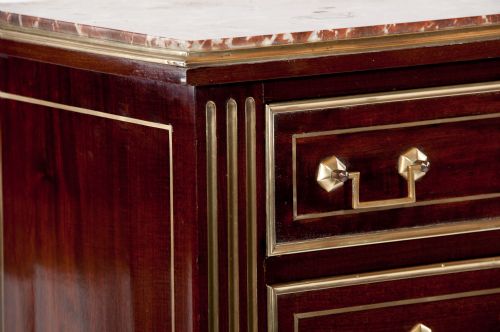 fig 4. Fine Brass Inlaid Secretaire Chest of Drawers Abattan 