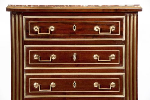 fig 9. Fine Brass Inlaid Secretaire Chest of Drawers Abattan 