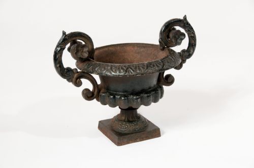 fig 3. Decorative Pair Of Cast Iron Victorian Urns