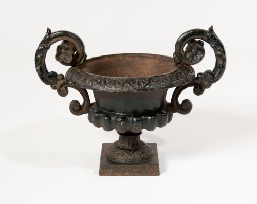 fig 6. Decorative Pair Of Cast Iron Victorian Urns