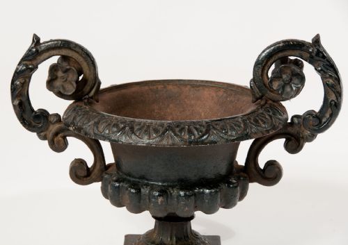 fig 7. Decorative Pair Of Cast Iron Victorian Urns