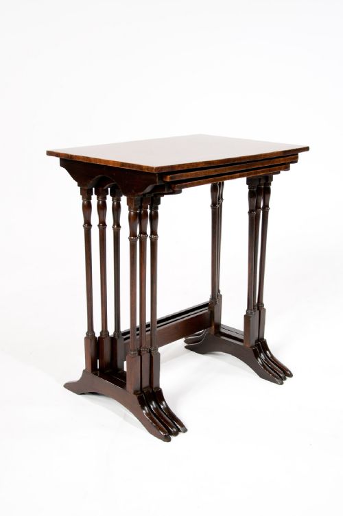 fig 5. Quality Antique Nest of Burr Walnut Tables