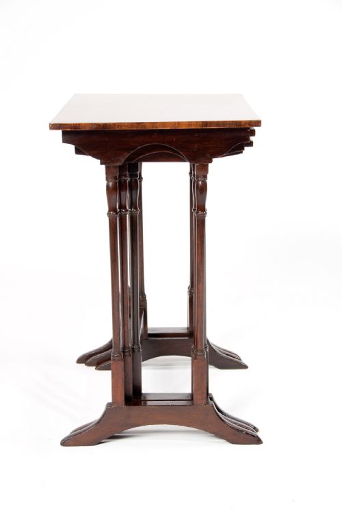 fig 9. Quality Antique Nest of Burr Walnut Tables