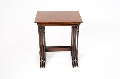 fig 8. Quality Antique Nest of Burr Walnut Tables