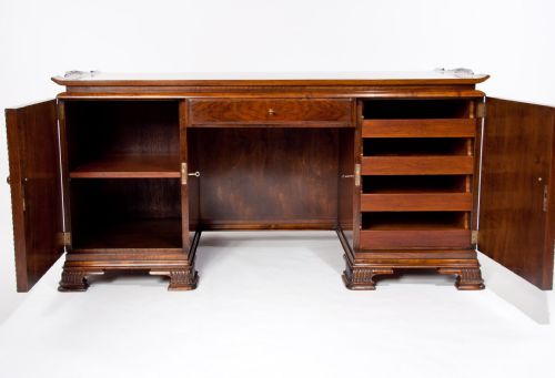 fig 8. Ornate Art Deco Burr Walnut Swedish Desk
