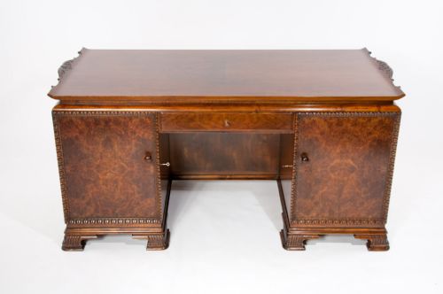 fig 9. Ornate Art Deco Burr Walnut Swedish Desk