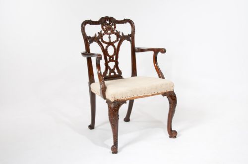 fig 1. An Extremely Well Carved 19th C Desk Chair
