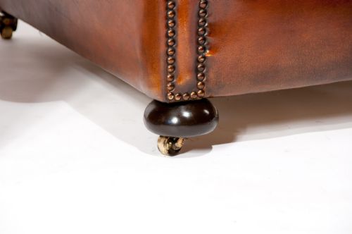 fig 4. Quality Pair Antique Leather Club Armchairs