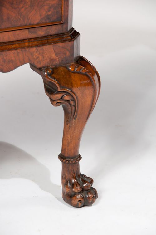 fig 4. Stunning Shaped Antique Burr Walnut Desk