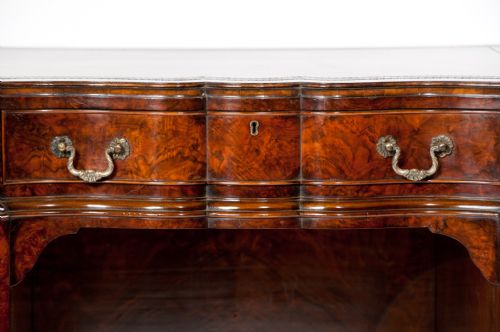 fig 10. Stunning Shaped Antique Burr Walnut Desk