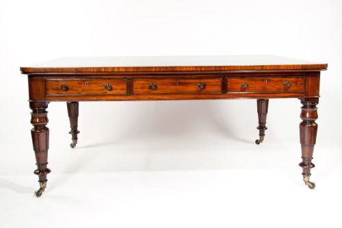 fig 2. Superb Antique Mahogany Partners Writing Table