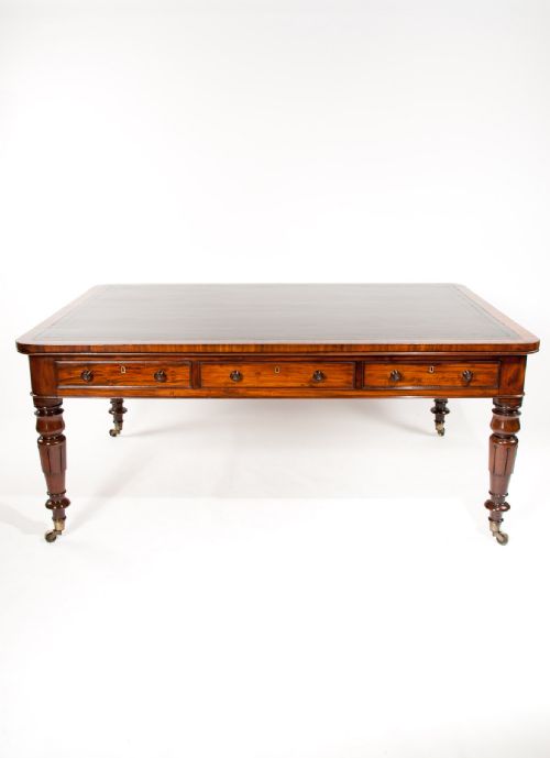 fig 3. Superb Antique Mahogany Partners Writing Table