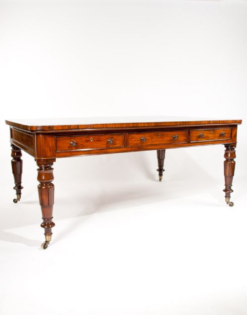 fig 9. Superb Antique Mahogany Partners Writing Table