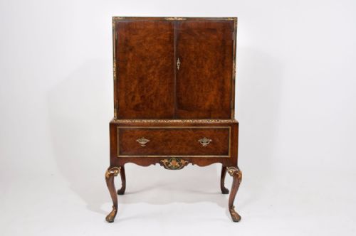 fig 9. Attractive Antique Burr Walnut Drinks Cabinet