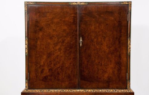 fig 11. Attractive Antique Burr Walnut Drinks Cabinet
