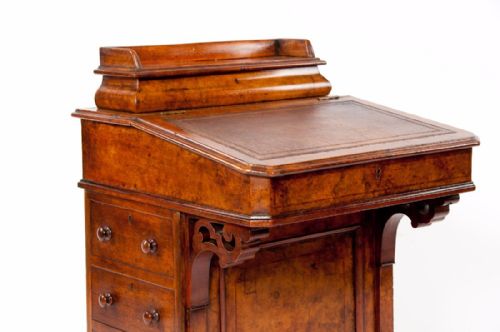 fig 6. A Wonderful Victorian Burr Walnut Davenport 