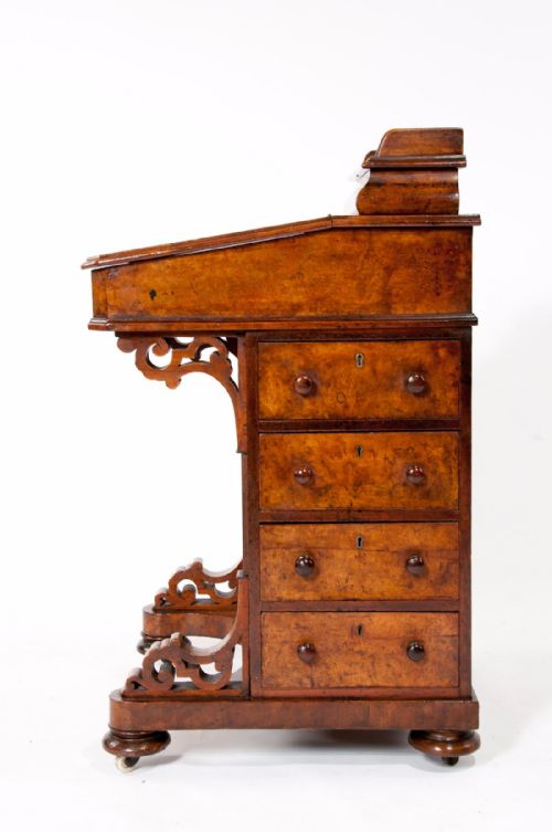 fig 8. A Wonderful Victorian Burr Walnut Davenport 