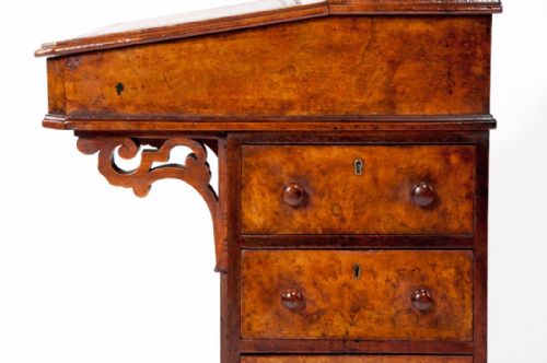 fig 9. A Wonderful Victorian Burr Walnut Davenport 