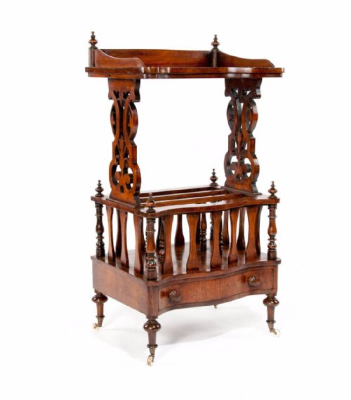 Good Antique Victorian Burr Walnut Canterbury