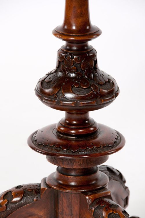 fig 4. Quality Irish Victorian Inlaid Walnut Tripod Occasional Table