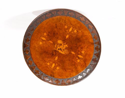 fig 9. Quality Irish Victorian Inlaid Walnut Tripod Occasional Table