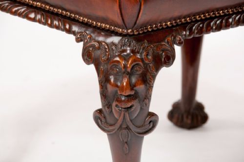 fig 4. Fine Quality Antique Walnut Leather Top Stool