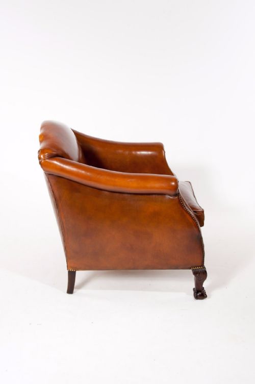 fig 6. Stunning Pair of Antique Leather Armchairs