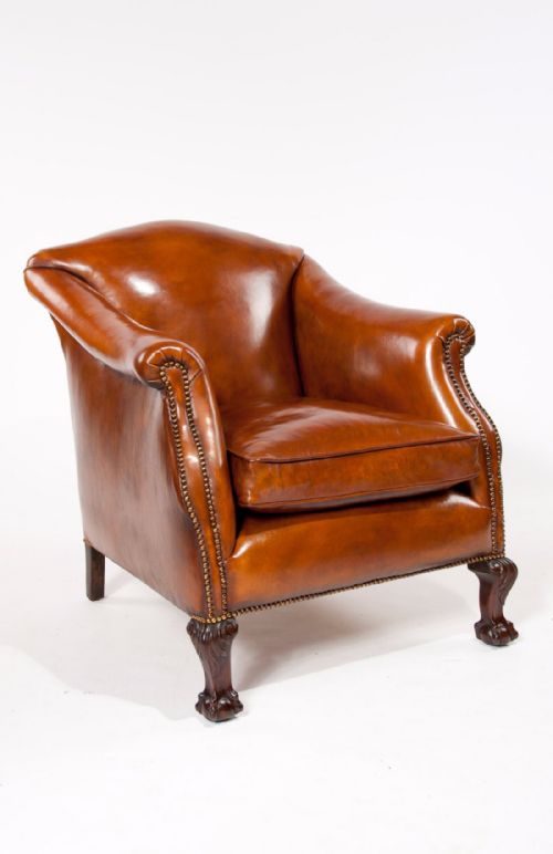fig 7. Stunning Pair of Antique Leather Armchairs